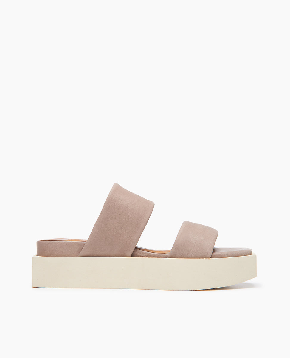 Seaview Flatform in Grey Mist Leather Coclico