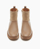 Coclico Darling Boot in Taupe leather & suede, a minimalist version of a classic duck boot with weather-resistant leather & split suede, rubber sole and inside zip closure - top view. 4