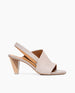 Coclico women's peep-toe slingback sandal in grey veg tanned leather with a solid two-tone wood heel 1