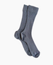 A pair of gray, ribbed, mid-calf socks with a smooth texture and reinforced toe and heel areas. 3