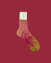 Flat image of laminated socks in bordeaux. Tonal Background 2