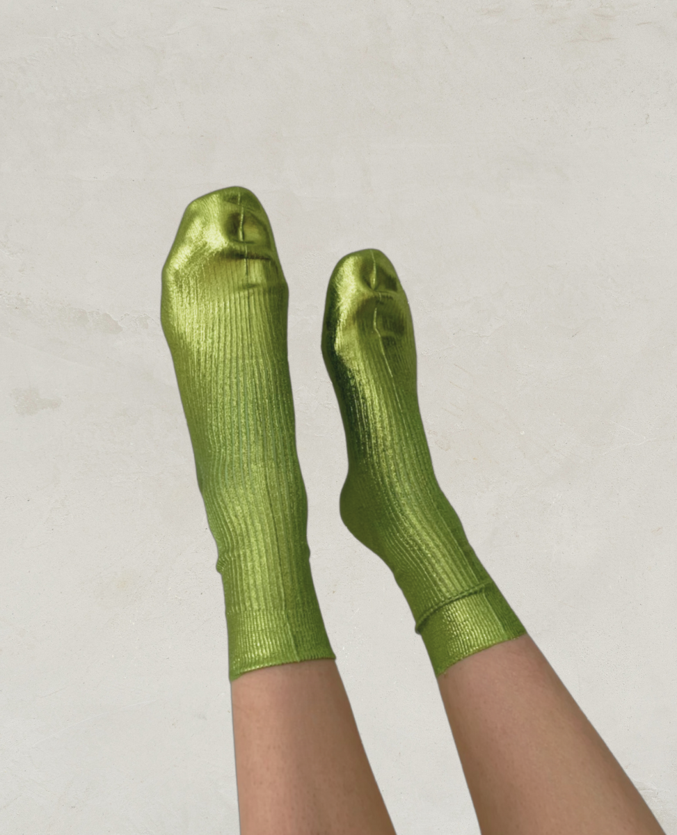 Maria La Rosa Lime Silk Socks