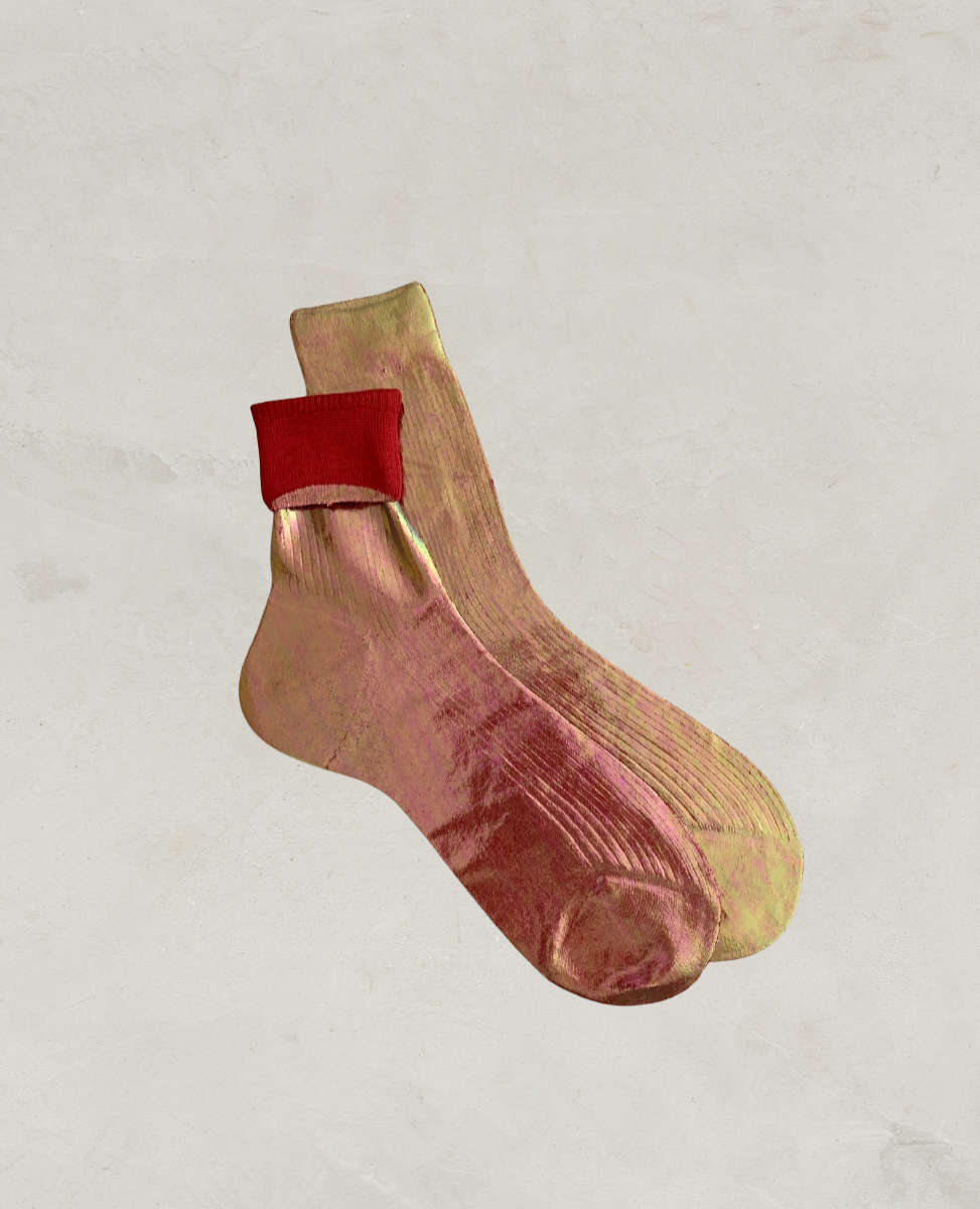 Maria La Rosa Bordeaux Silk Socks
