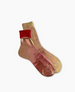 Flat image of laminated socks in bordeaux, shoing the inside of the sock 4