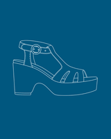 Blue Embossed Leather