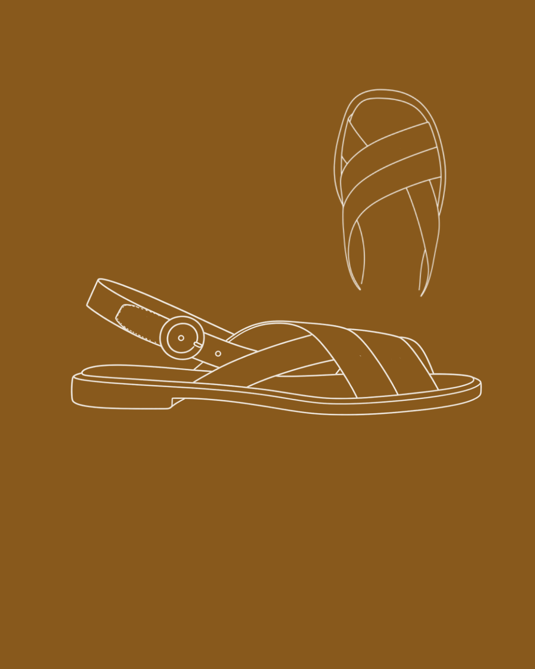 Tostado Leather & Bronze Embossed Leather