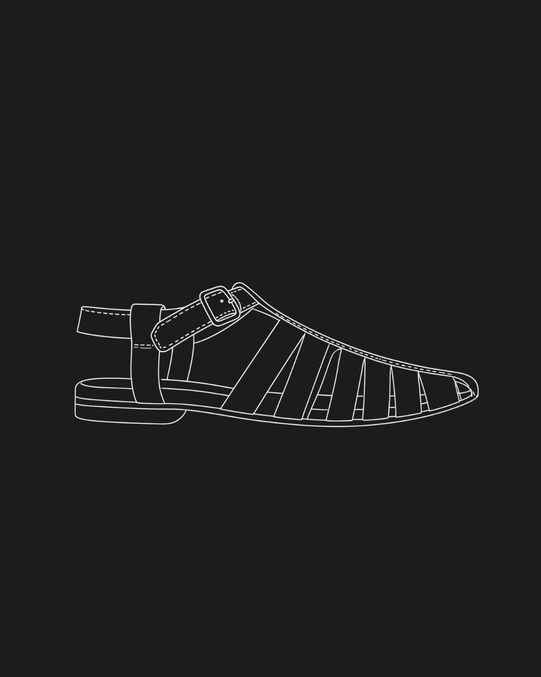 Coclico Charade Fisherman Sandal, Black Leather