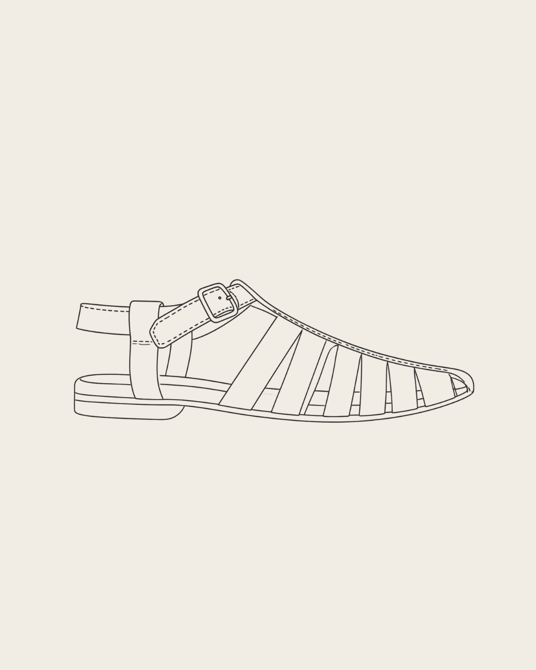 Coclico Charade Fisherman Sandal, Latte Macchiato Leather