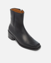 Black leather ankle boot on a white background 2