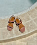 Fifi sandal in Deep Rose, pool side 4