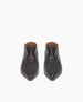 Pair of black leather ankle boots on a white background 3