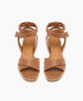 The Katriene low wedge tubular sandal in cuoio, top view 3