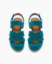 the Lacine Wedge sandal in Azure split suede, top view 5