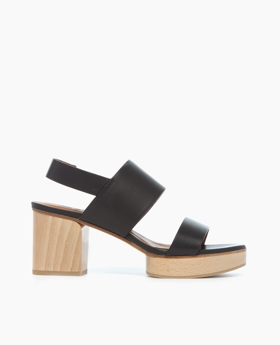 Rocco Clog Sandal in Black, Side View