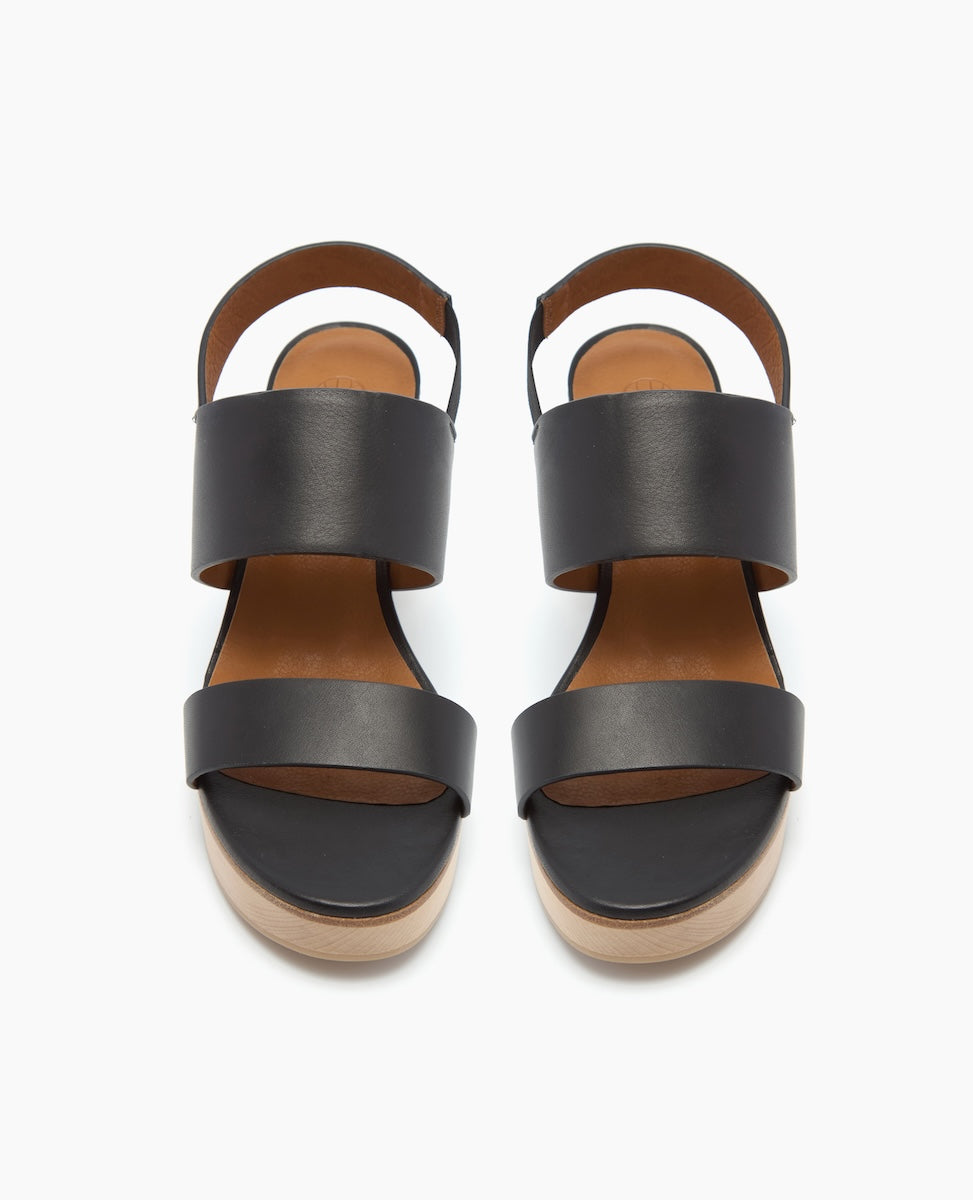 Rocco Clog Sandal in Black, Top View