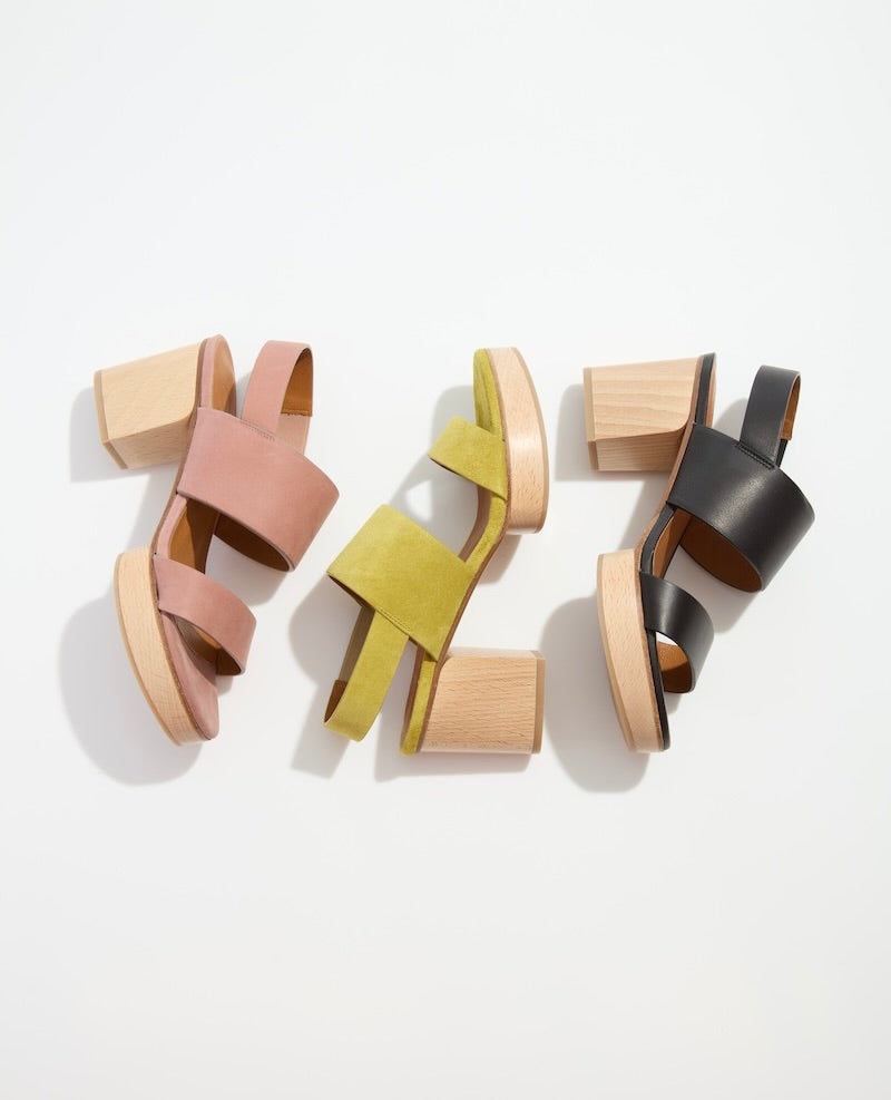 All three colors of the Rocco Clog Sandal