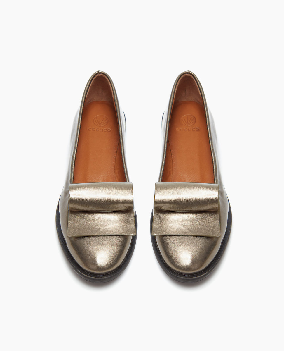 Front view of the Yale Loafer in Starry Night Patent: featuring a chic, flexible sole morphing this formal loafer silhouette into one supremely fit for an on-the-go lifestyle.