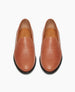Front view of the York Loafer in Luggage leather: produces a soft, flexible, glove-like fit. The sensation of ease is elevated by the York's leather welt and flexible, crepex sole.   3