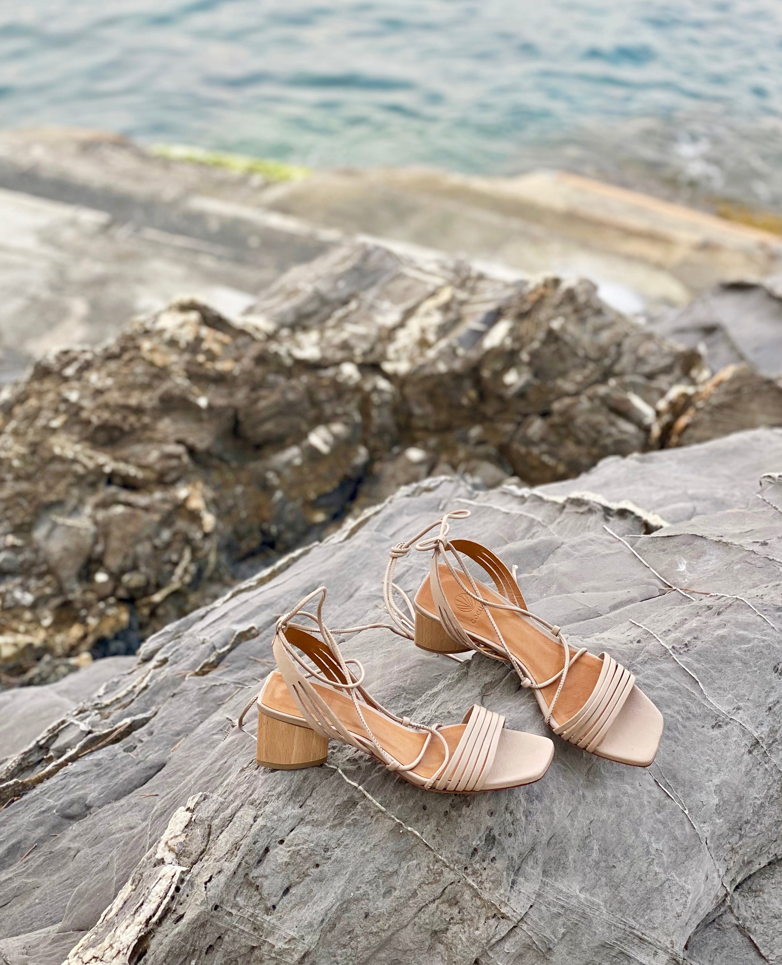 The solomiya heel on a rock at the sea