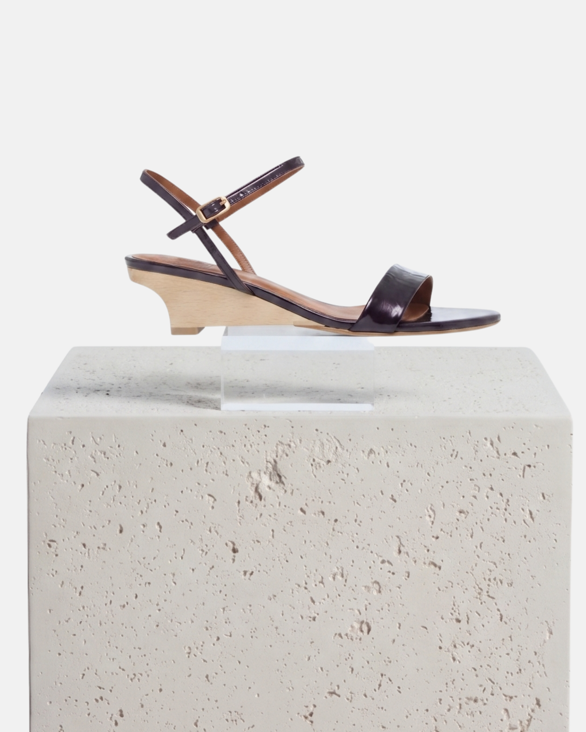 Venti Demi-Wedge Sandal (Natural Wood)