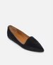 Black pointed-toe flat shoe on a white background 3