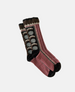Pair of patterned socks on a light gray background 3