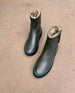 Top view of the Freddy Shearling Boot in Deep Sea leather 4