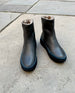 Front view of the Freddy Shearling Boot in Deep Sea leather 3