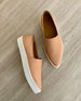 The rumi pointed loafer sneaker in faun nubuck, from the side and top 4