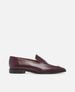 Brown leather loafer shoe on a white background 2