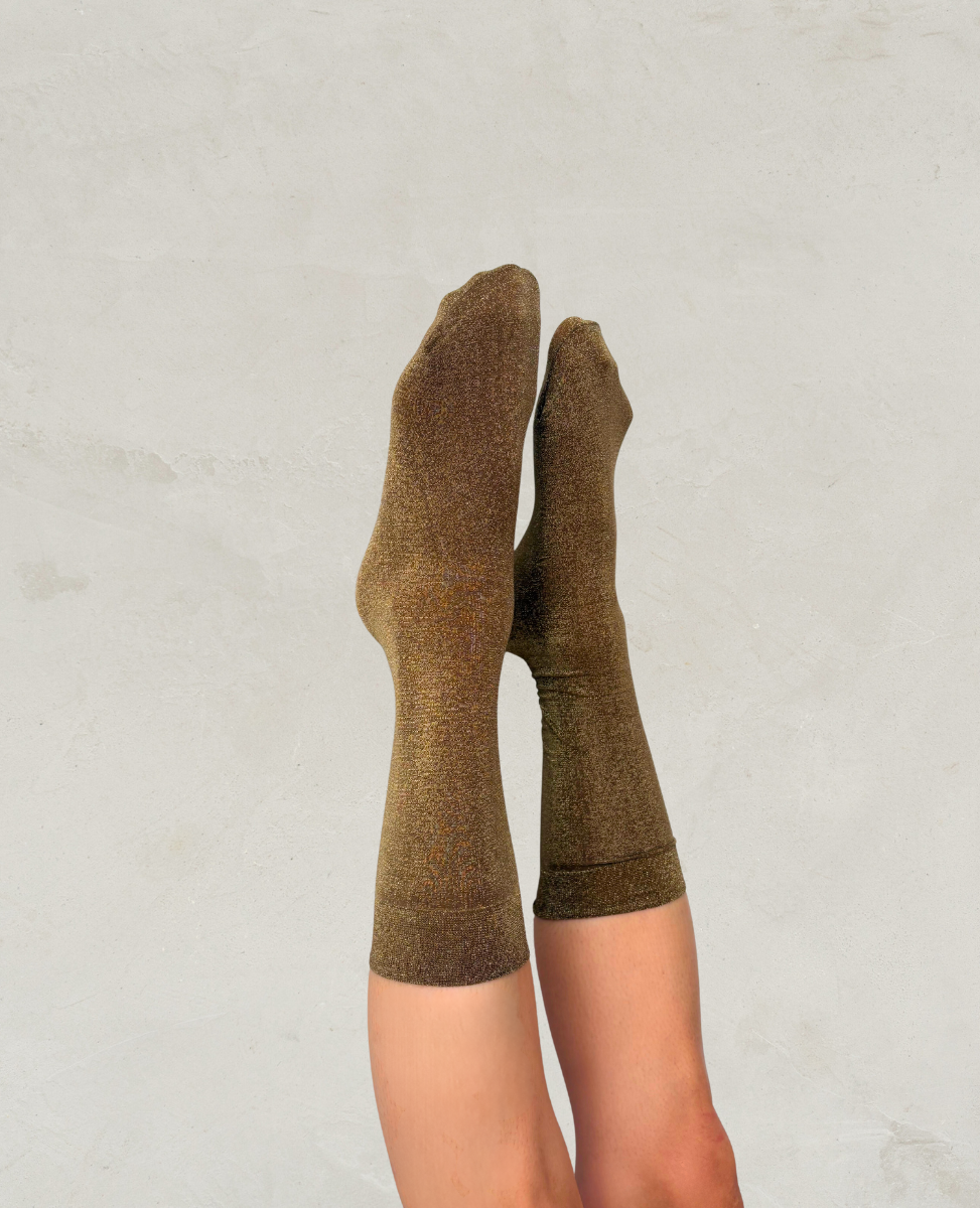 Swedish Stockings Ines Shimmery Socks Taupe