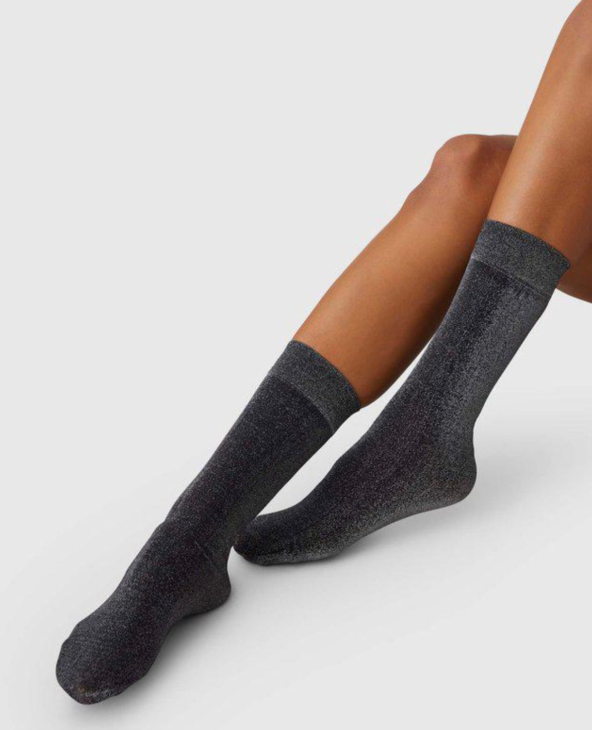 Swedish Stockings Ines Shimmery Socks Black