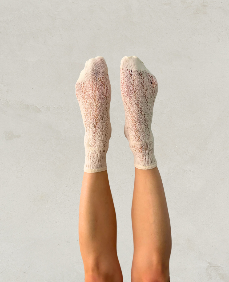 Swedish Stockings Erica Crochet Socks Ivory
