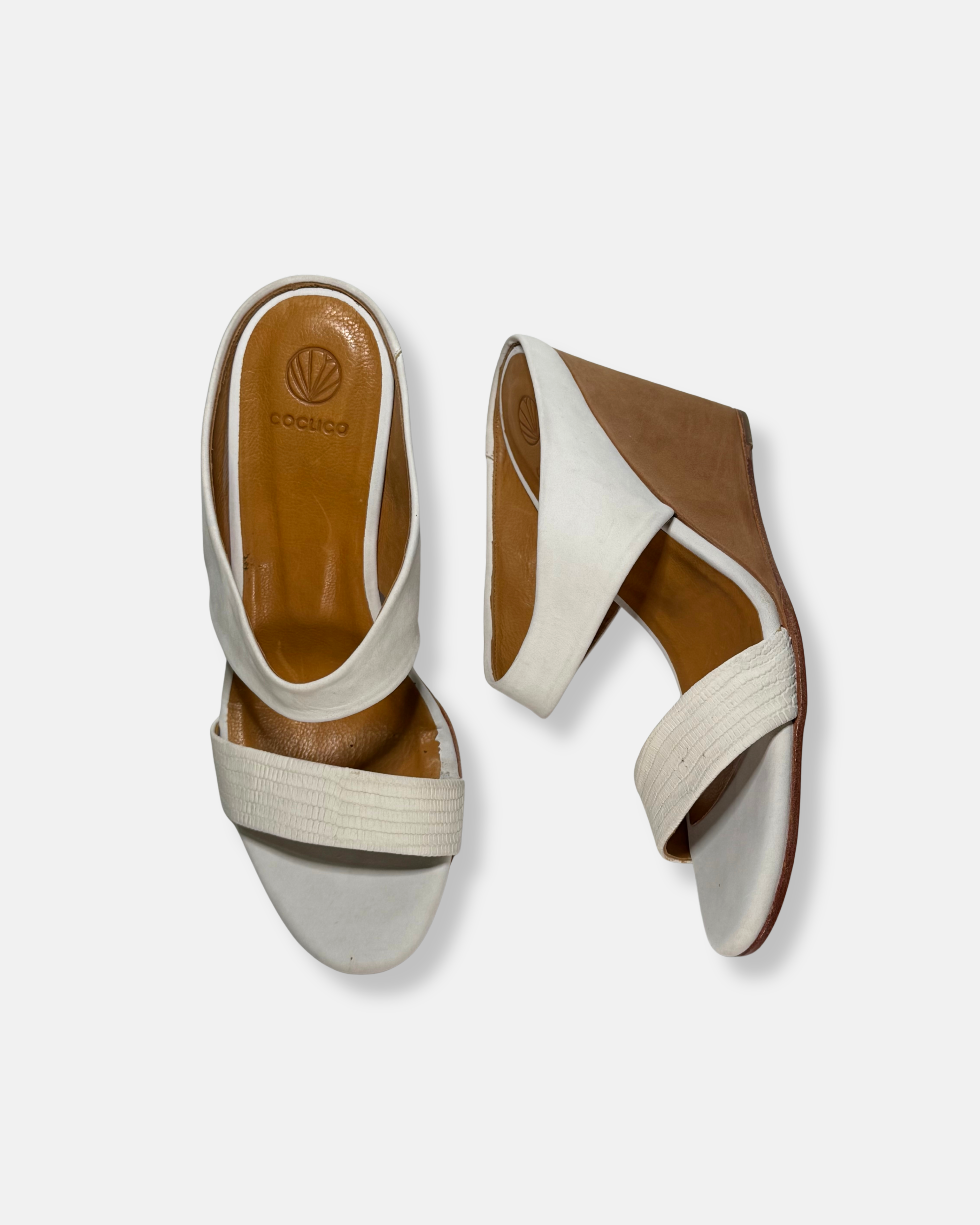 Archive Sale - Julian Wedge Sandal Powder White