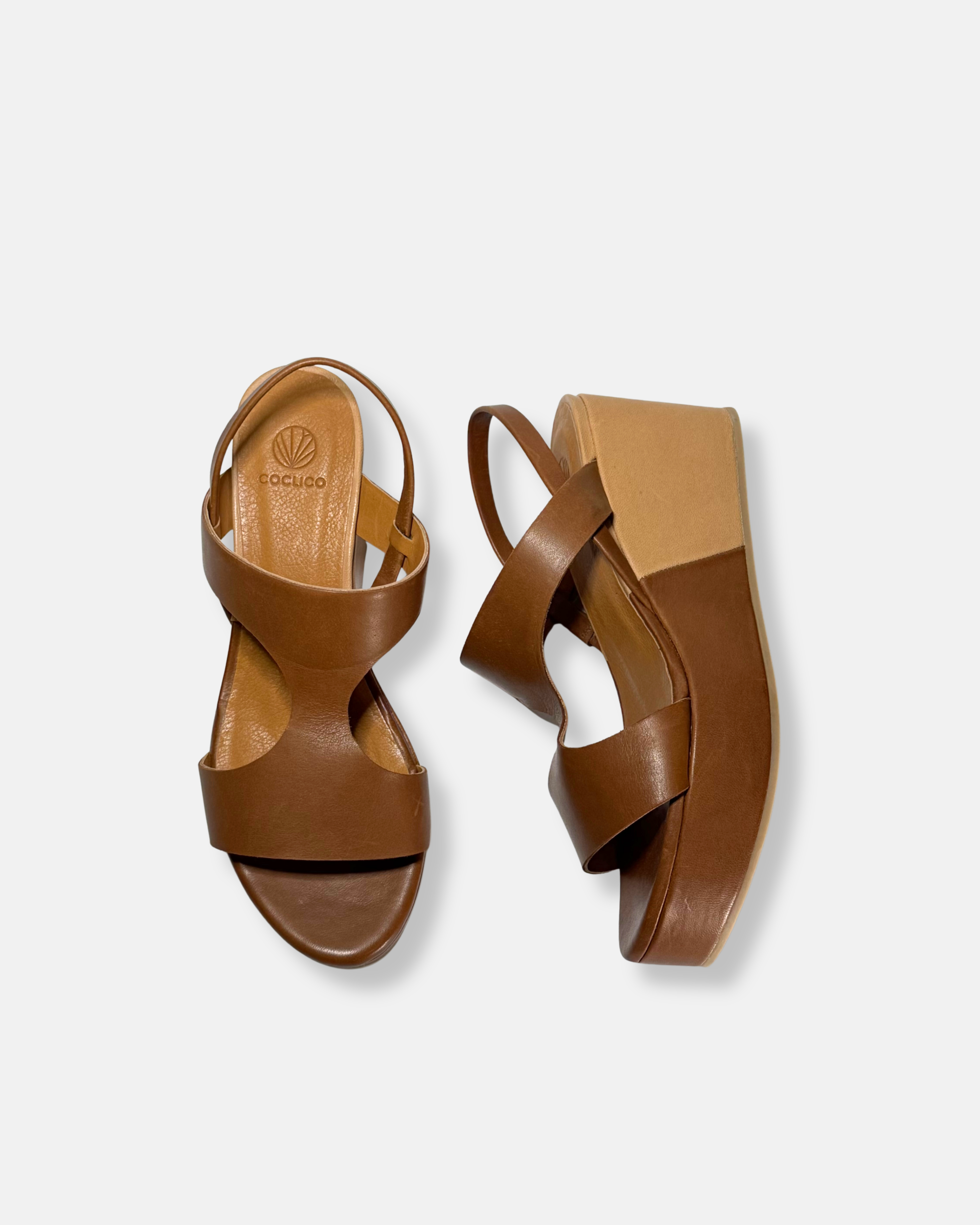 Archive Sale - Lamb Wedge Sandal Caramello / Camel