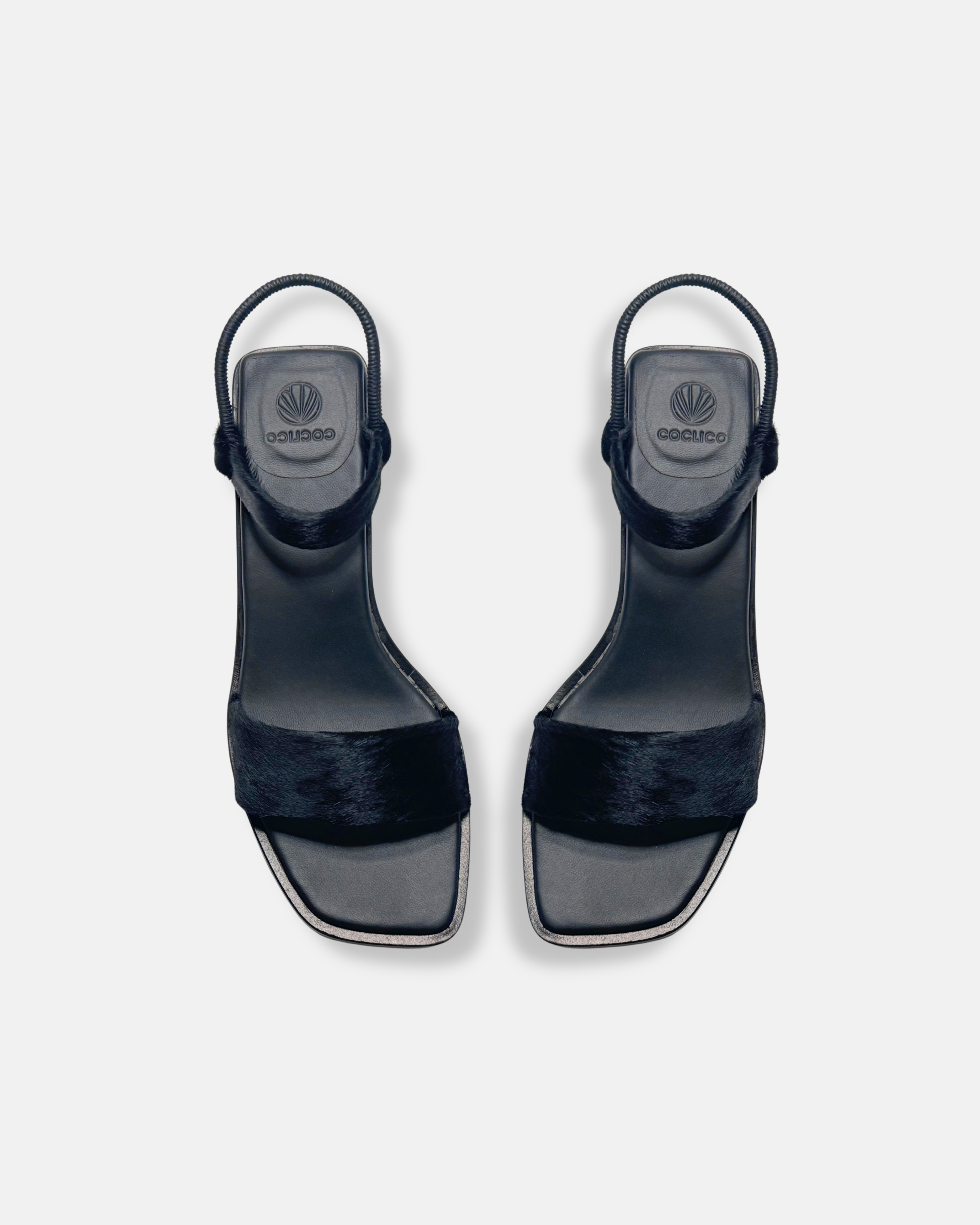 Archive Sale - Nimbus Heeled Sandal Black Lux Hair