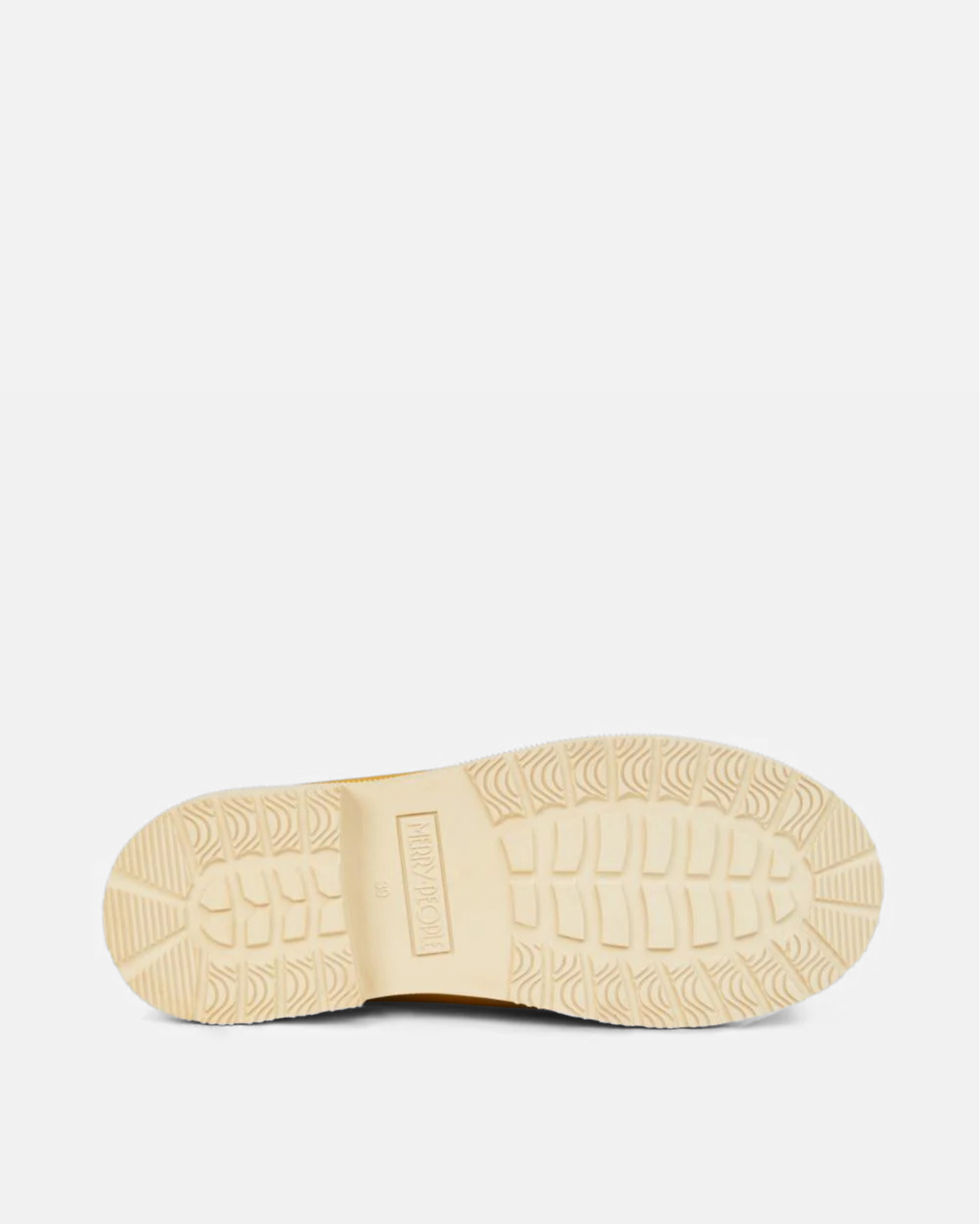 off-white rubber sole against light grey background