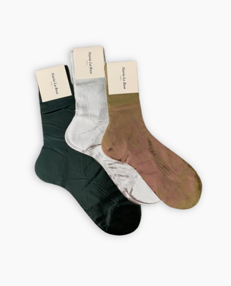 Maria La Rosa Nocciola Silk Socks | Coclico