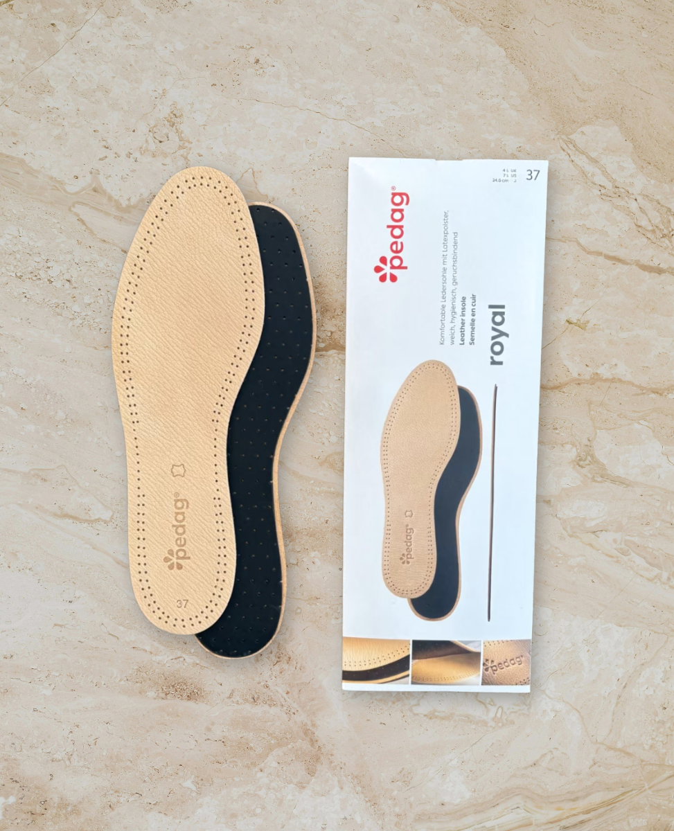 Leather insole on stone