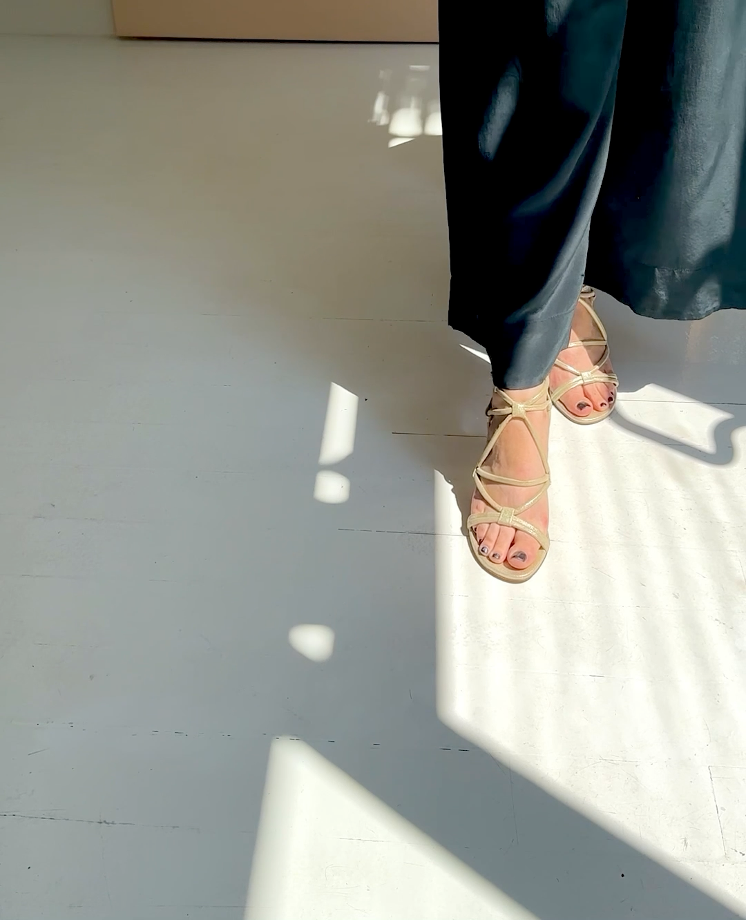 The Glaze heel being modeled on the foot
