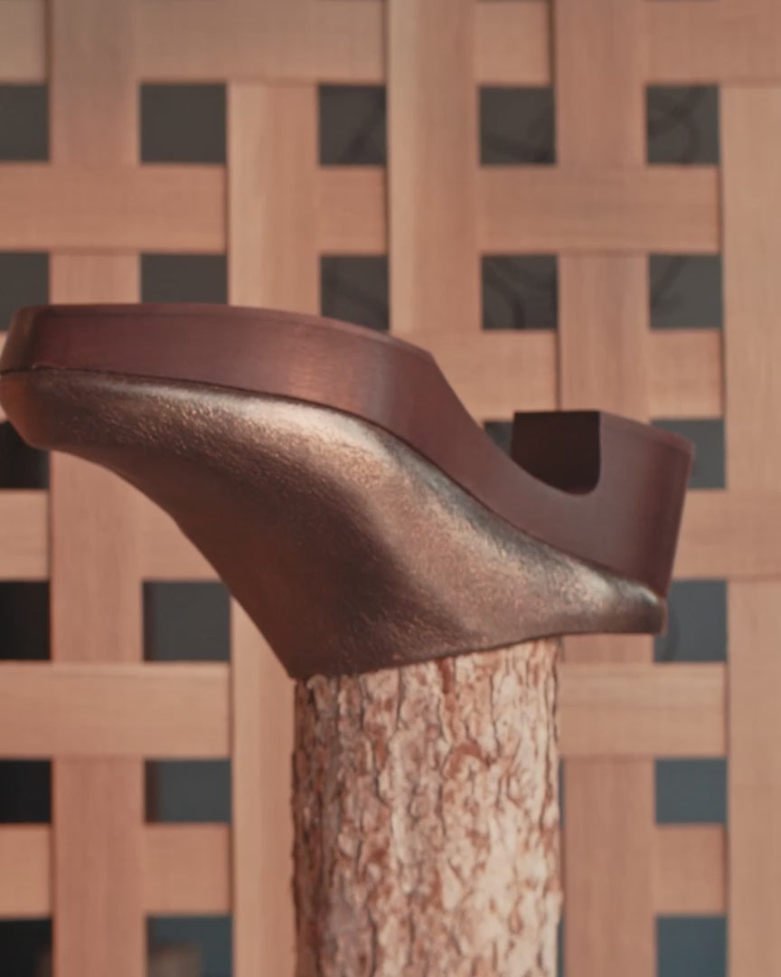 Quilla Bronze Clog Mule in action