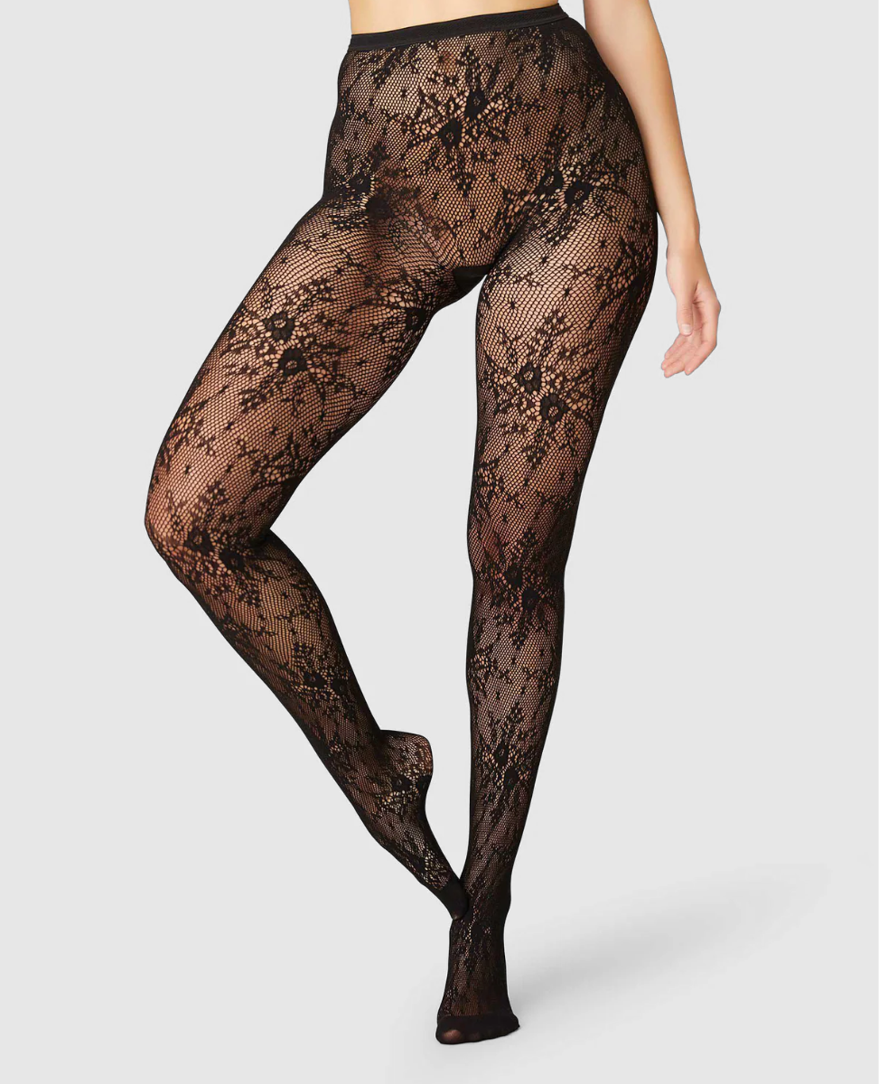 Swedish Stockings Rosa Lace Tights Black