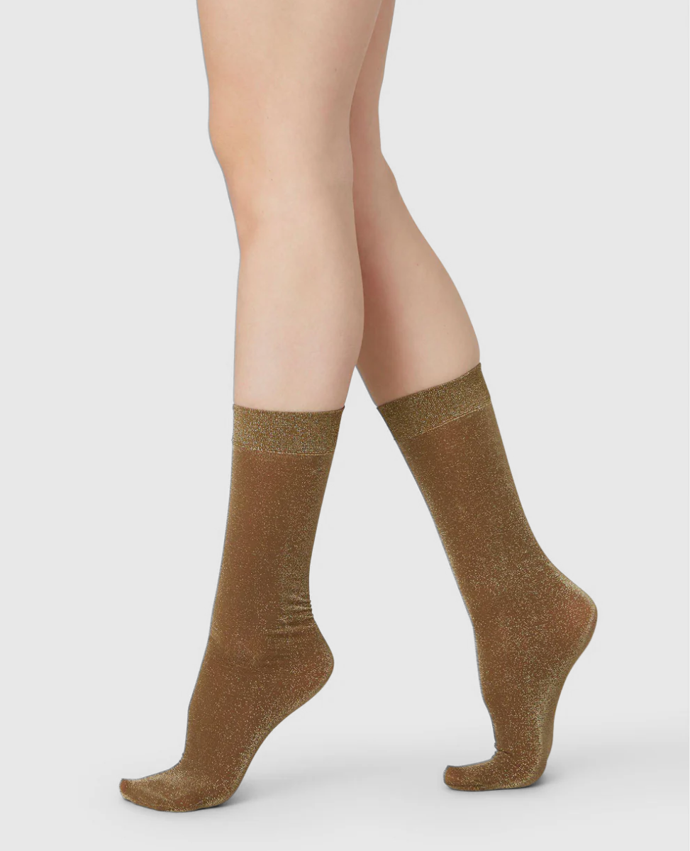 Swedish Stockings Ines Shimmery Socks Taupe