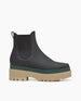 Side view of Coclico Cappucho Boots in Black leather, a slip-on chelsea boot with water-resistant treated soles and a mid-height EVA sole platform. 1