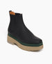 Coclico Cappucho Boots in Black leather, a slip-on chelsea boot, water-resistant treated soles, mid-height EVA sole platform - angle view.  8