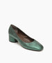 Coclico women's green metalic leather block heel shoe 4