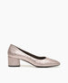 Coclico pink metallic women's pump with block heel 1