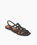 Coclico Falanda Sandal in Deep Sea leather: open sandal with padded  tubular straps in a braided pattern across vamp of foot, elasticated slingback, flat feel. 2