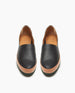 Coclico Gentian Flat in Black Leather : Closed toe slip-on flat with leather band and .5 inch rubber EVA sole - top view. 3