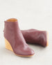 Sunlit close up of the Lovage Boot in Burgundy leather.  5